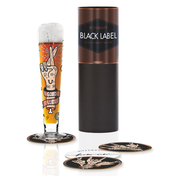 Black Label beer glass P. Chiera 2017 A