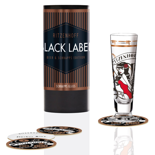 Black Label schnapps glass M. Binz F14